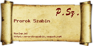 Prorok Szabin névjegykártya